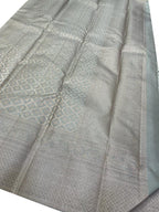 Grey Handloom Kanjeevaram Pure Silk Saree - Luxurion World