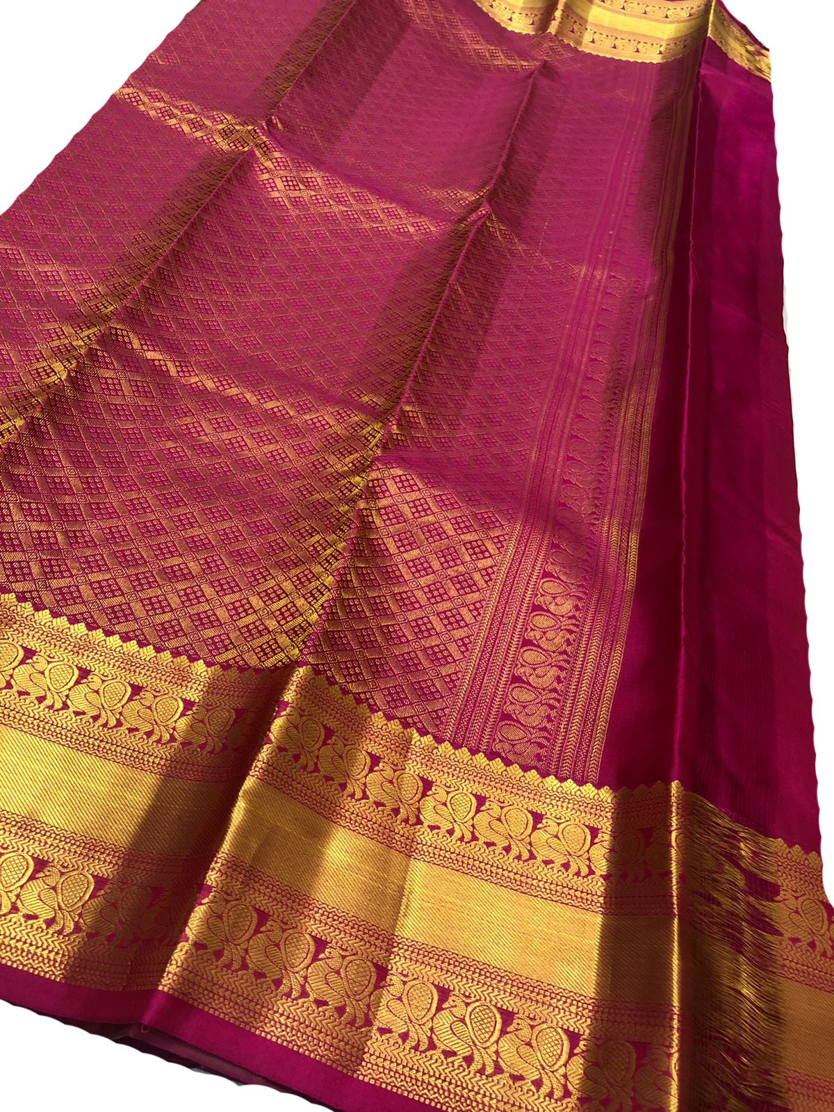Grey Handloom Kanjeevaram Pure Silk Saree - Luxurion World