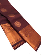 Maroon Handloom Kanjeevaram Pure Silk Saree - Luxurion World