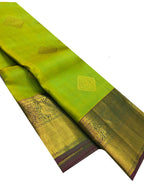 Green Handloom Kanjeevaram Pure Silk Saree - Luxurion World
