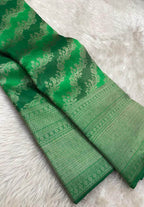 Green Handloom Kanjeevaram Pure Silk Saree - Luxurion World
