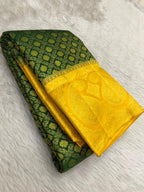 Green Handloom Kanjeevaram Pure Silk Saree - Luxurion World