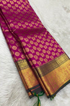 Pink Handloom Kanjeevaram Pure Silk Saree - Luxurion World