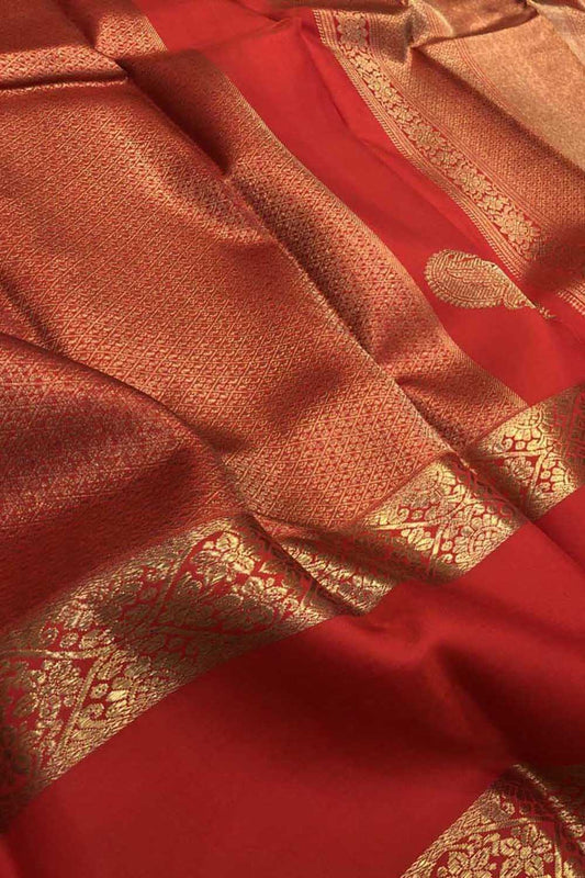 Red Kanjeevaram Handloom Silk Saree - Pure Elegance for Any Occasion - Luxurion World