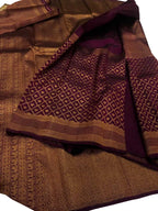 Purple Kanjeevaram Handloom Pure Silk Saree - Luxurion World