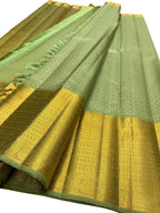 Green Kanjeevaram Handloom Pure Silk Saree - Luxurion World