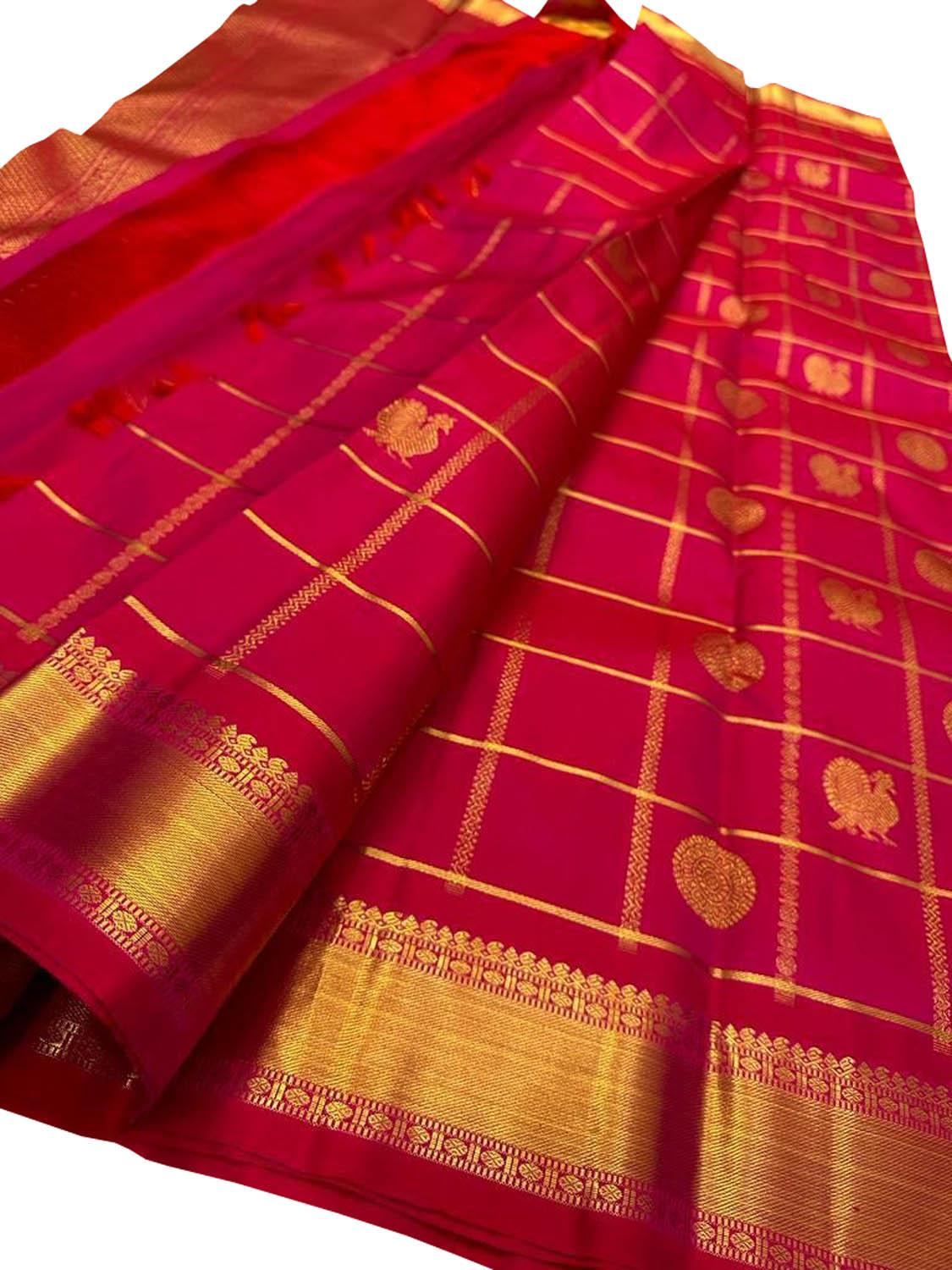 Pink Kanjeevaram Handloom Pure Silk Saree - Luxurion World