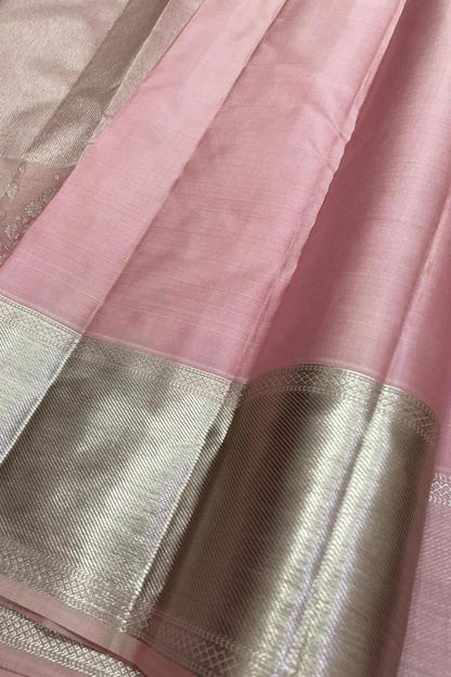 Pink Kanjeevaram Handloom Pure Silk Saree - Luxurion World