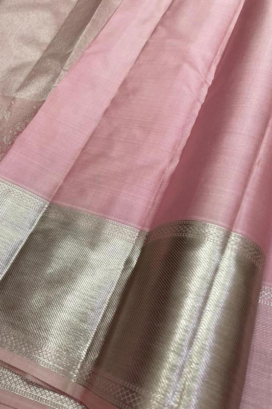 Pink Kanjeevaram Handloom Pure Silk Saree - Luxurion World