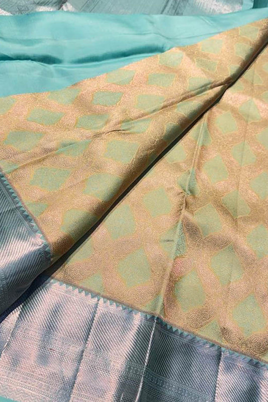 Pastel Kanjeevaram Handloom Pure Silk Saree - Luxurion World