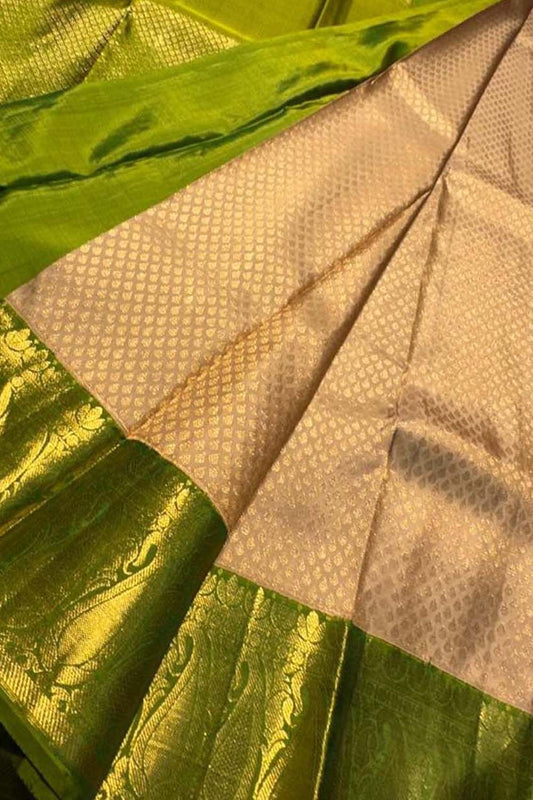 Pastel Kanjeevaram Handloom Pure Silk Saree - Luxurion World