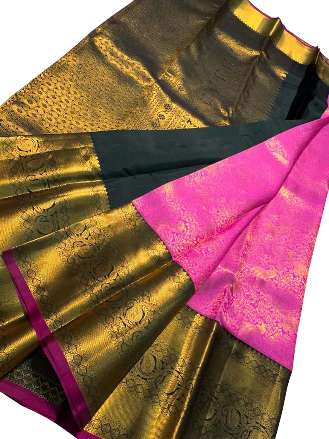 Pink Kanjeevaram Handloom Pure Silk Saree - Luxurion World