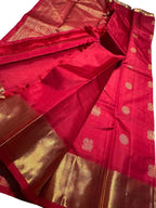 Red Kanjeevaram Handloom Pure Silk Saree - Luxurion World