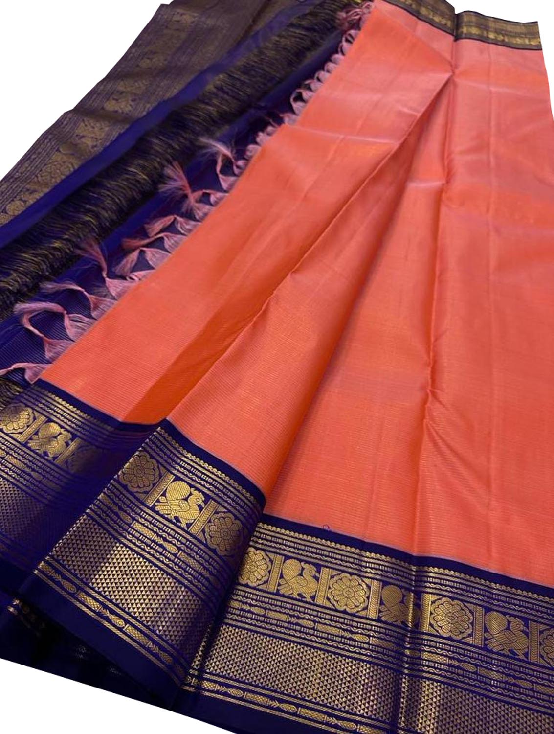 Pink Kanjeevaram Handloom Pure Silk Saree - Luxurion World