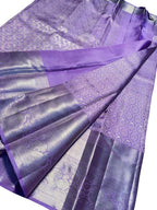 Purple Kanjeevaram Handloom Pure Silk Saree - Luxurion World