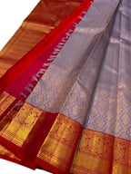 Purple Kanjeevaram Handloom Pure Silk Saree - Luxurion World