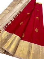 Red Kanjeevaram Handloom Pure Silk Saree - Luxurion World