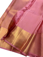 Pink Kanjeevaram Handloom Pure Silk Saree - Luxurion World