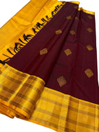Exquisite Maroon Kanjeevaram Handloom Pure Silk Saree: Timeless Elegance - Luxurion World