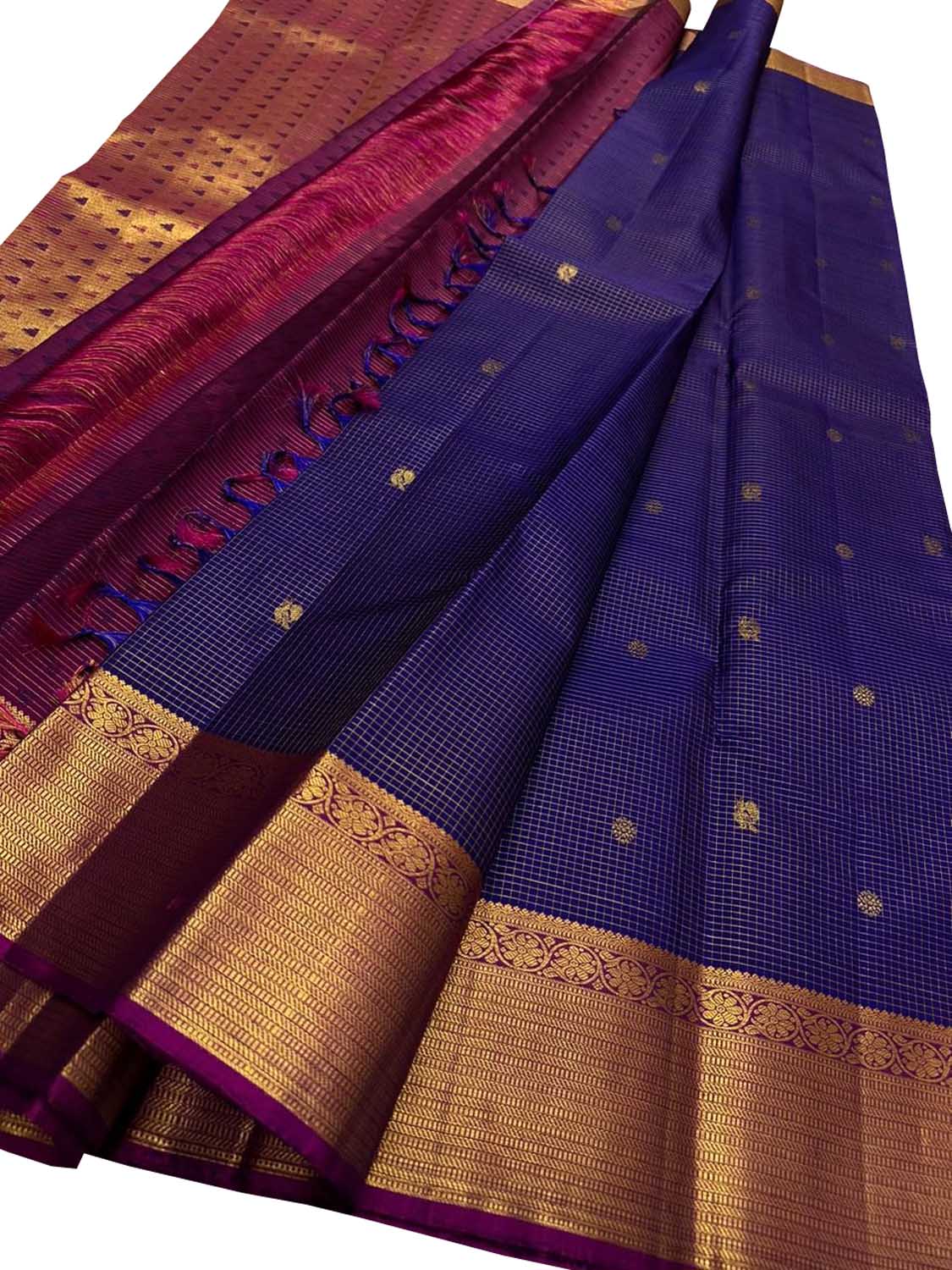 Exquisite Blue Kanjeevaram Handloom Pure Silk Saree: Timeless Elegance - Luxurion World