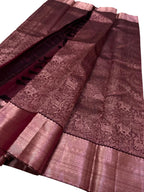 Elegant Maroon Kanjeevaram Handloom Pure Silk Saree - Luxurion World