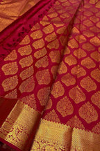 Exquisite Red Kanjeevaram Handloom Pure Silk Saree: Timeless Elegance - Luxurion World