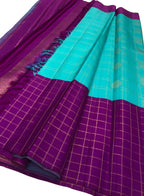 Exquisite Blue Kanjeevaram Handloom Pure Silk Saree: Timeless Elegance - Luxurion World