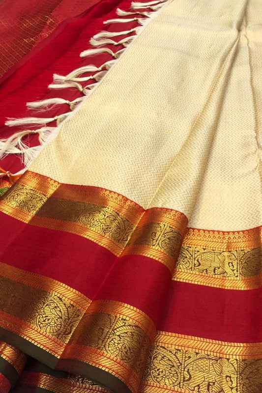 Pastel Kanjeevaram Handloom Pure Silk Saree: Elegant and Timeless