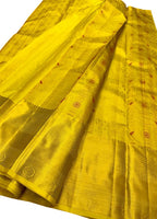 Yellow Kanjeevaram Handloom Pure Silk Saree - Luxurion World