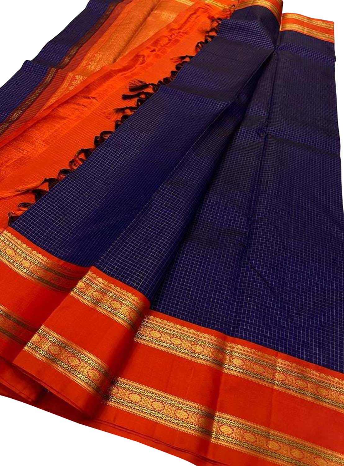 Exquisite Blue Kanjeevaram Handloom Pure Silk Saree: Timeless Elegance - Luxurion World