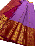 Exquisite Purple Kanjeevaram Handloom Pure Silk Saree: Timeless Elegance - Luxurion World