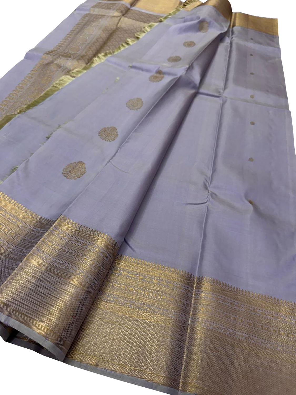 Exquisite Grey Kanjeevaram Handloom Silk Saree - Luxurion World