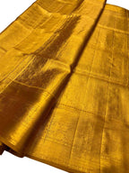 Exquisite Golden Kanjeevaram Pure Silk Saree - Luxurion World