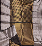 Black Handloom Kanjeevaram Pure Silk Saree - Luxurion World