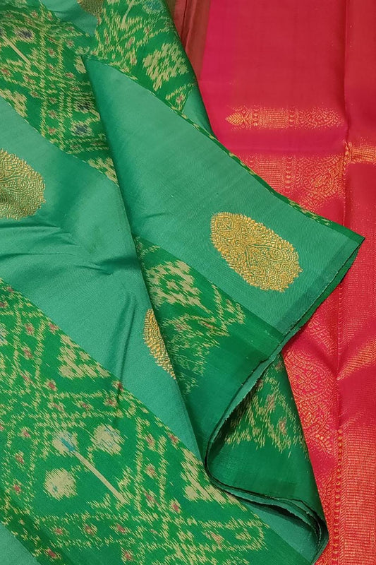 Green Kanjeevaram Handloom Pure Silk Saree - Luxurion World