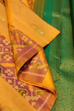 Yellow Kanjeevaram Handloom Pure Silk Saree - Luxurion World