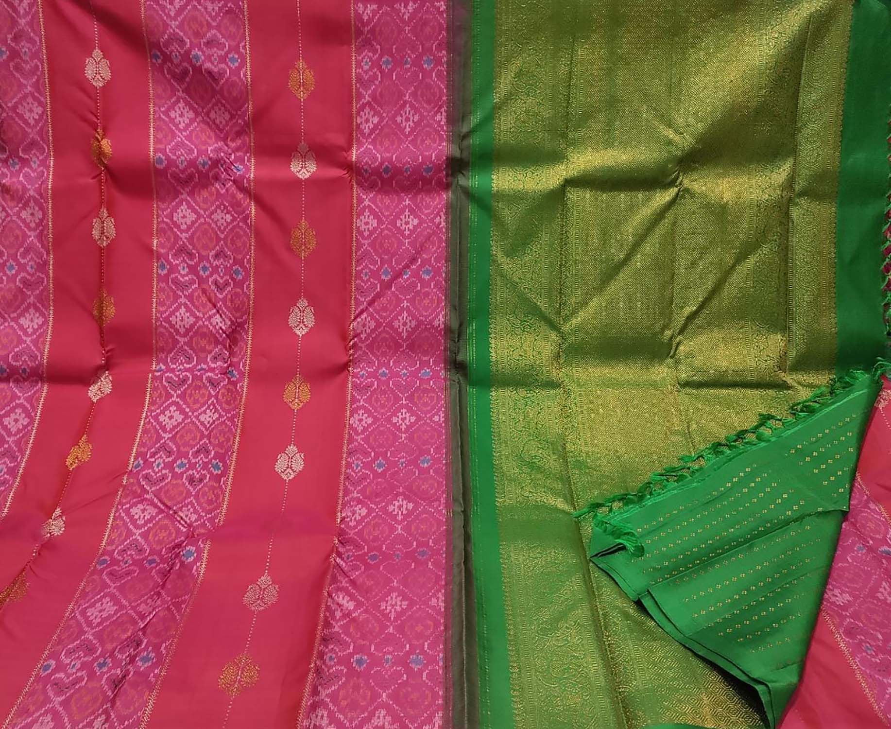 Pink Kanjeevaram Handloom Pure Silk Saree - Luxurion World