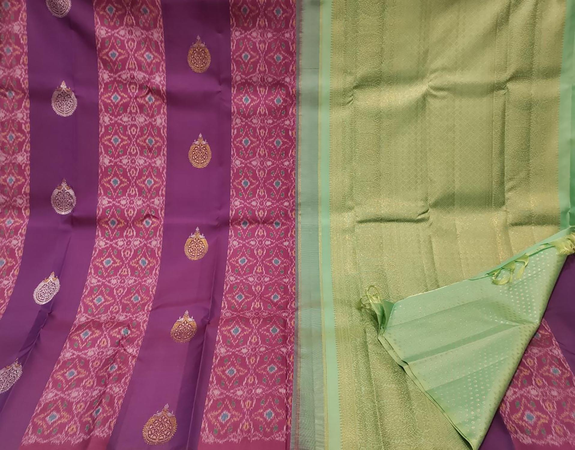 Purple Kanjeevaram Handloom Pure Silk Saree - Luxurion World