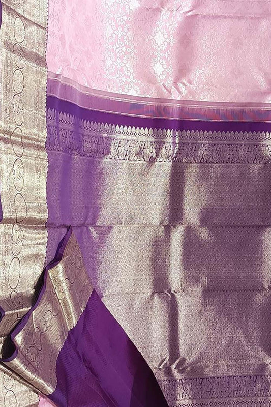 Shop the Best Pink Kanjeevaram Handloom Pure Silk Saree Online - Luxurion World