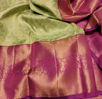 Shop the Finest Green Kanjeevaram Handloom Pure Silk Saree Online - Luxurion World