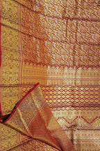 Shop the Finest Maroon Kanjeevaram Handloom Pure Silk Saree Online - Luxurion World