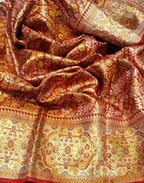 Shop the Finest Maroon Kanjeevaram Handloom Pure Silk Saree Online - Luxurion World