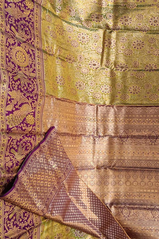 Shop the Finest Green Kanjeevaram Handloom Pure Silk Saree Online
