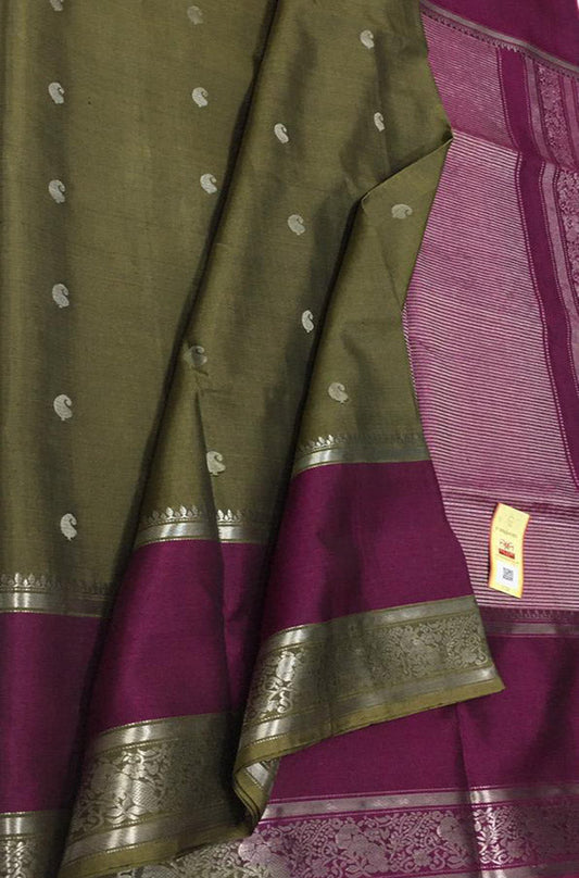 Green Handloom Kanjeevaram Pure Silk Saree - Luxurion World