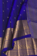 Blue Kanjeevaram Handloom Pure Silk Saree - Luxurion World