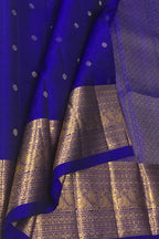 Blue Kanjeevaram Handloom Pure Silk Saree - Luxurion World