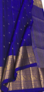 Blue Kanjeevaram Handloom Pure Silk Saree - Luxurion World