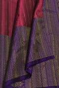 Purple And Pink Kanjeevaram Handloom Pure Silk Saree - Luxurion World