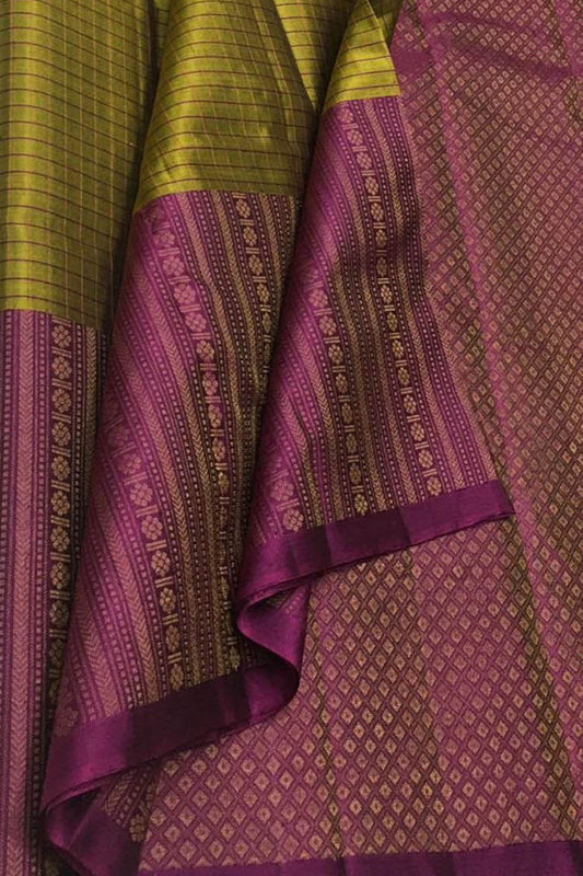 Green Kanjeevaram Handloom Pure Silk Saree - Luxurion World