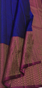 Blue Kanjeevaram Handloom Pure Silk Saree - Luxurion World